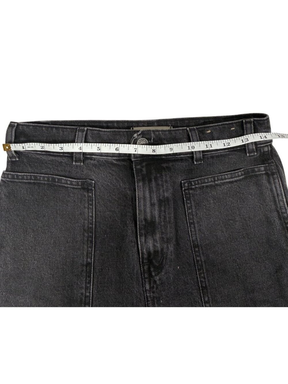 Madewell 90s Straight patch pocket Cargo Jeans washed Black Denim Size 27 - Picture 9 of 11